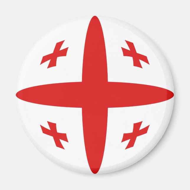 Georgia Fisheye Flagga Magnet (Framsidan)