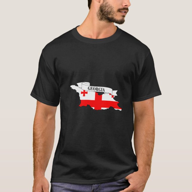Georgia flag map t shirt (Framsida)