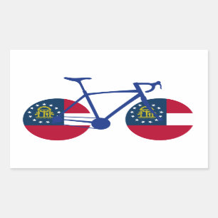 Georgia Flagga Cycling Rektangulärt Klistermärke