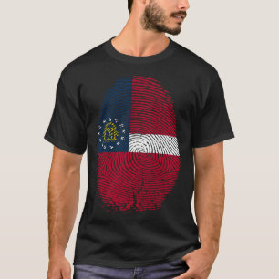 Georgia Flagga Fingerprint Det finns i mitt DNA fö T Shirt