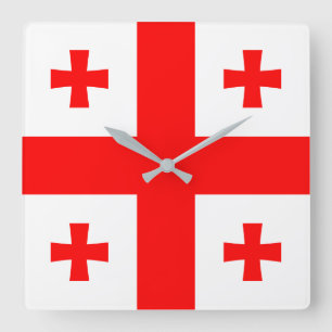 Georgia flagga fyrkantig klocka