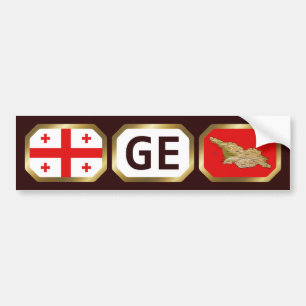 Georgia Flagga Karta Code Bumper Sticker Bildekal