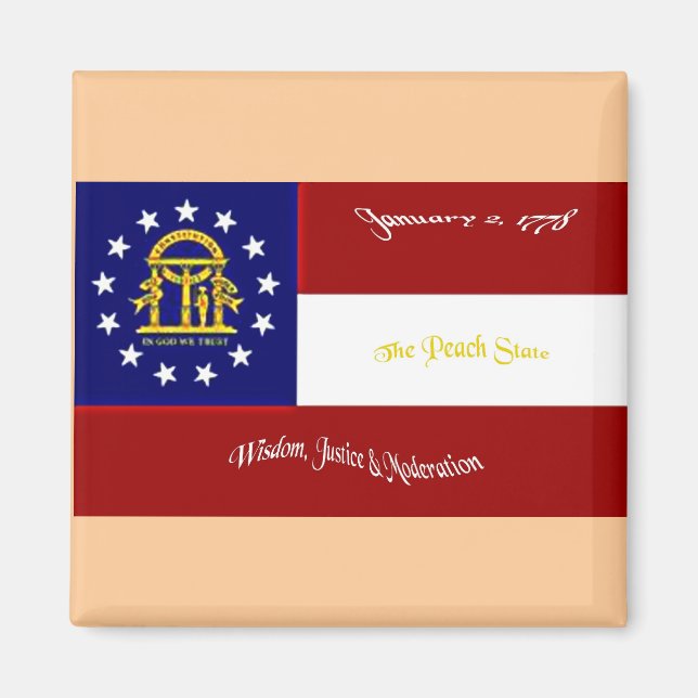 Georgia Flagga Magnet (Framsidan)