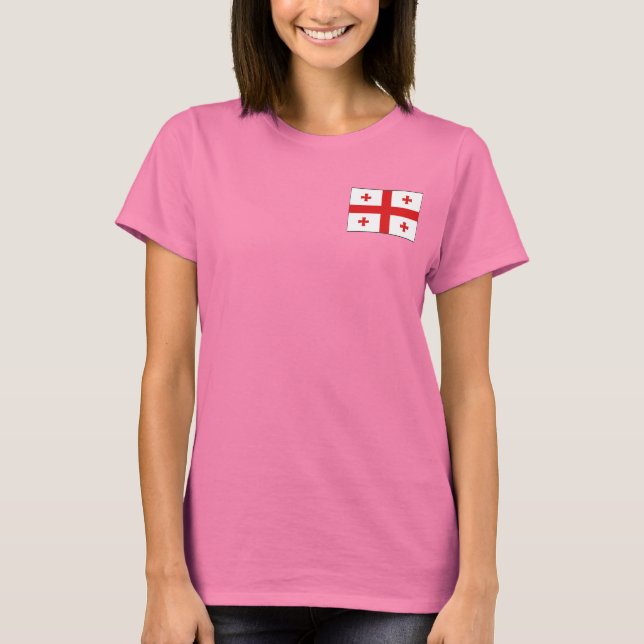 Georgia Flagga och Karta dk T-Shirt (Framsida)