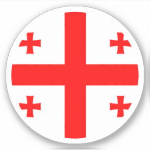 Georgia Flagga Round Sticker Klistermärken