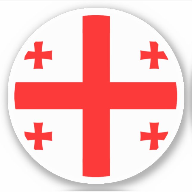 Georgia Flagga Round Sticker Klistermärken (Framsida)