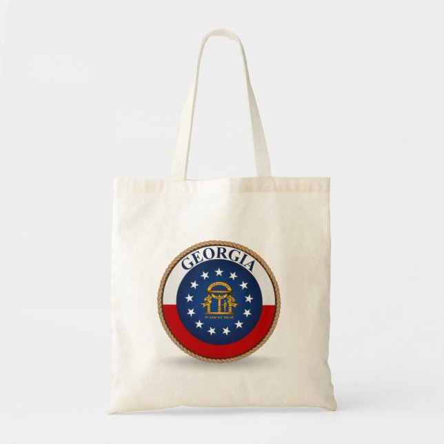 Georgia Flagga Seal Tote Bag Tygkasse (Framsidan)
