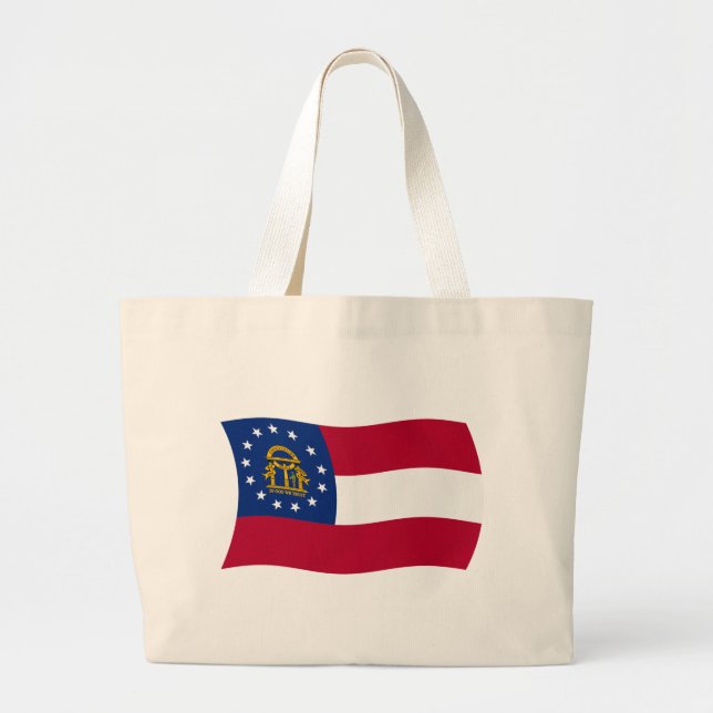 Georgia Flagga Tote Bag Jumbo Tygkasse (Framsidan)