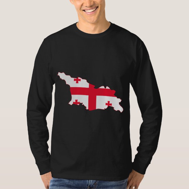 Georgia flaggakarta GE Tee Shirt (Framsida)