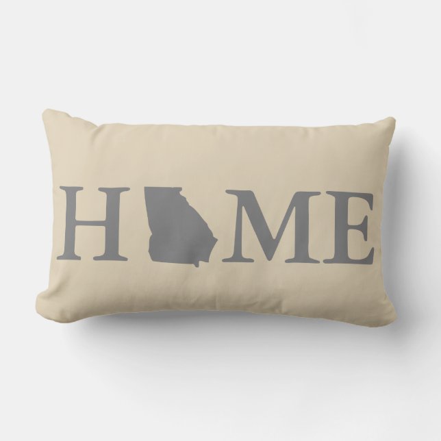 Georgia för hem statliga grå färg & kräm lumbarkudde (Framsida)