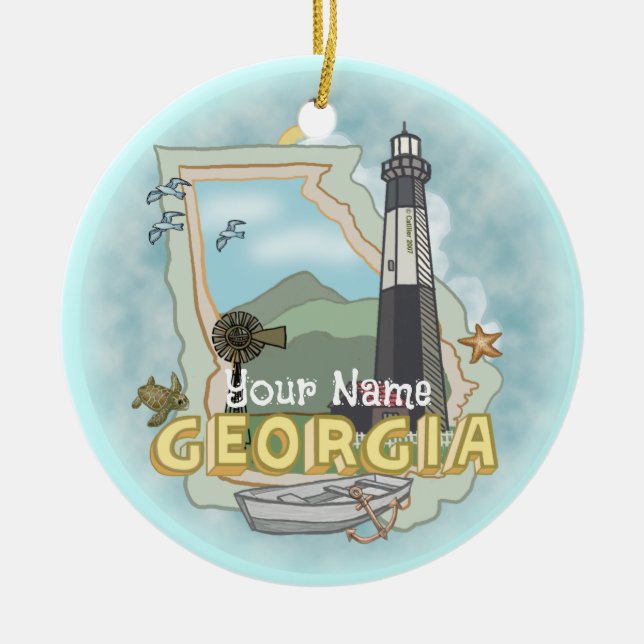 Georgia fyr  julgransprydnad keramik (Framsidan)