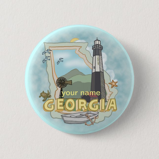 Georgia fyr pin knapp (Framsida)
