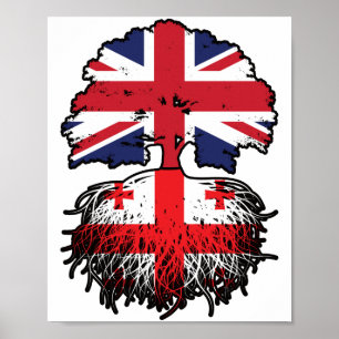 Georgia Georgian British UK Storbritannien, Storbr Poster