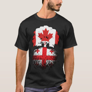 Georgia Georgian Canadian Canada Träd Roots Flagga T Shirt