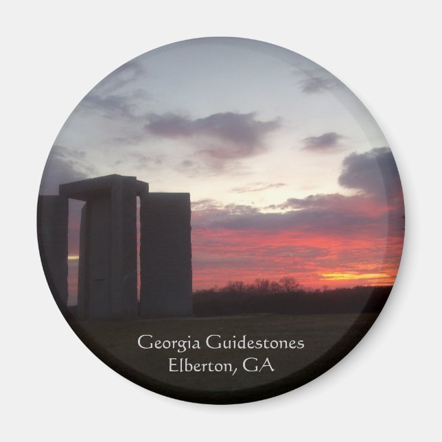 Georgia Guidestones Sunset Magnet (Framsidan)