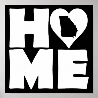 Georgia Hem Heart State Affisch Skylt