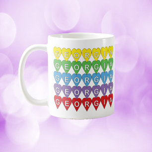Georgia Hjärtmönster Regnbåge Kaffemugg