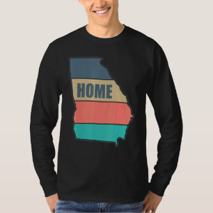 Georgia Home State Retro Peach Shape Skyline T Shirt