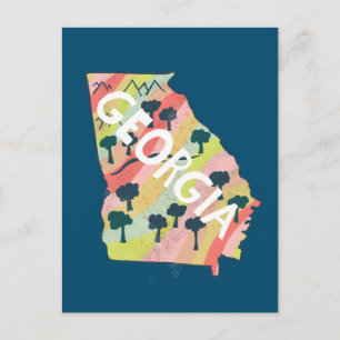 Georgia Illustrated Karta Vykort