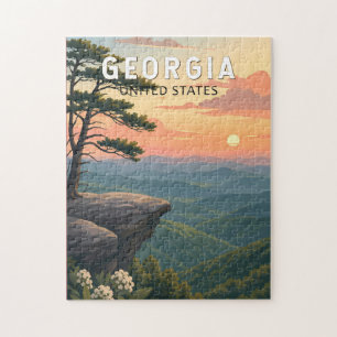 Georgia Illustration Resa Konst Vintage Pussel