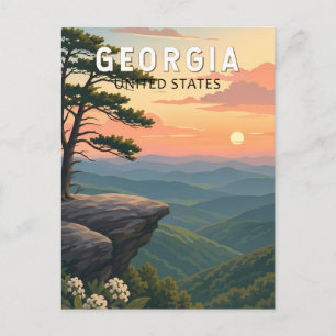 Georgia Illustration Resa Konst Vintage Vykort