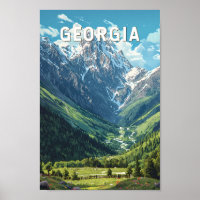 Georgia Illustration Travel Art Vintage