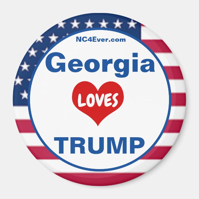 Georgia KÄRLEK TRUMP Patriotic Fridge Magnet (Framsidan)