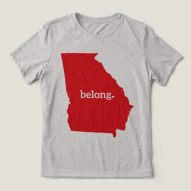 Georgia Karta Belong State Pride T Shirt (Design Framsida)