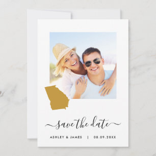 Georgia Karta Photo Bröllop spara datum Card Datumet