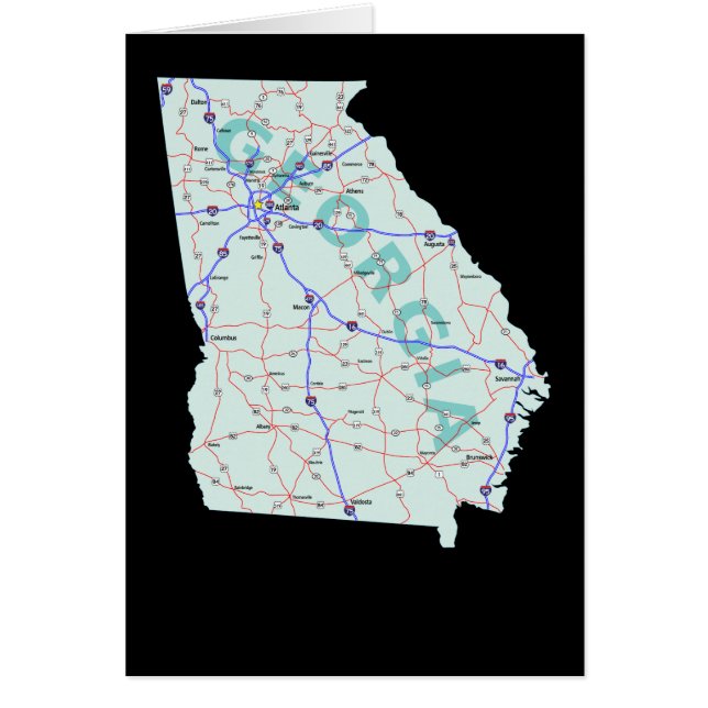 Georgia kartakort hälsningskort (Framsidan)