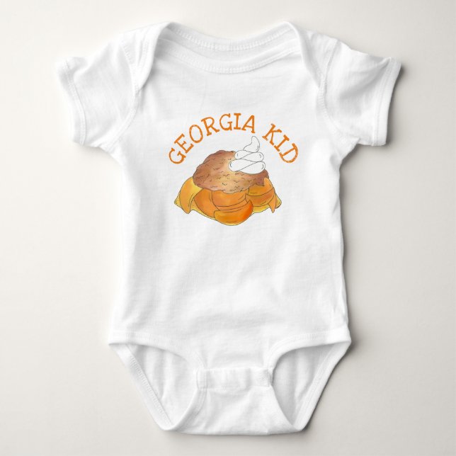 Georgia Kid Peach Cobbler Southern Dessert Foodie Tröja (Framsida)