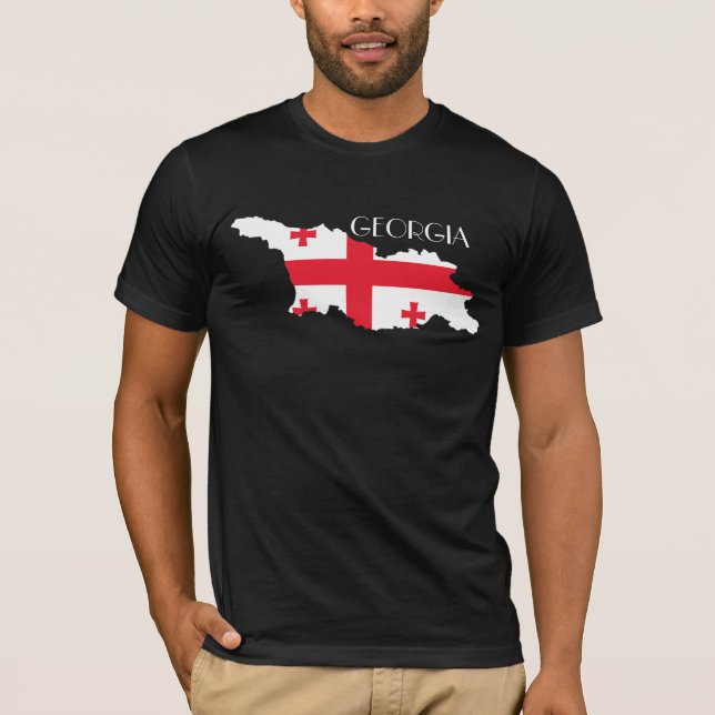 Georgia (land) Flagga-Karta Tee (Framsida)
