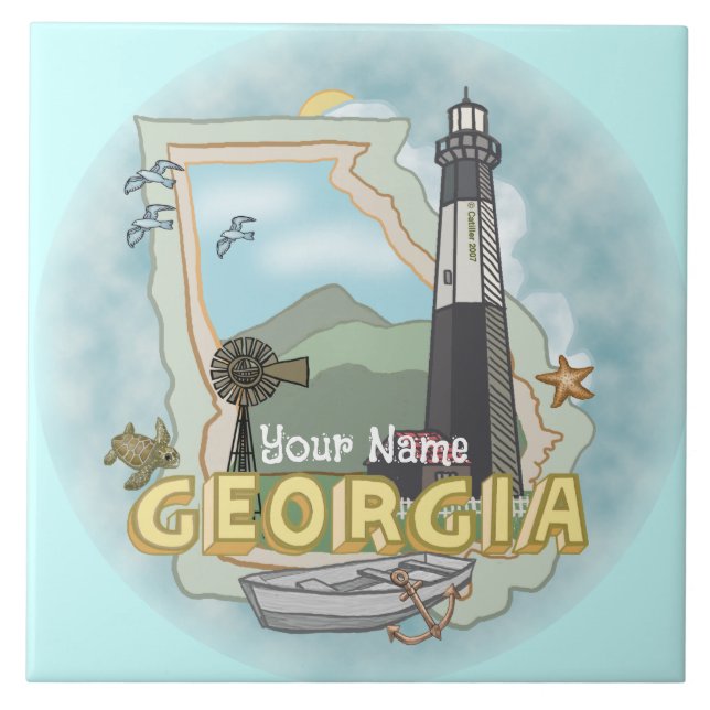 Georgia Lighthouse-platta Kakelplatta (Framsidan)