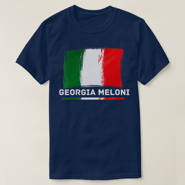 Georgia Meloni Italiano Hero Flagga T Shirt (Design framsida)
