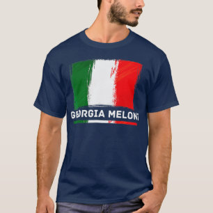 Georgia Meloni Italiano Hero Flagga T Shirt