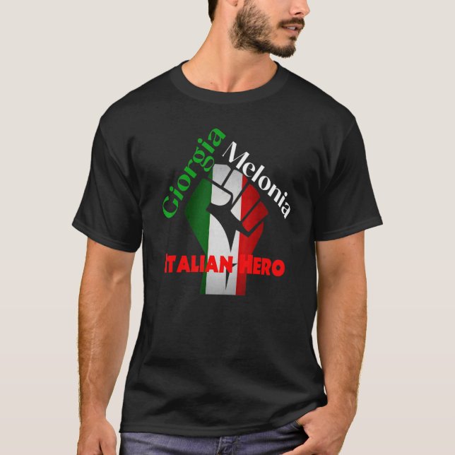 Georgia Meloni Italiano Hero T Shirt (Framsida)