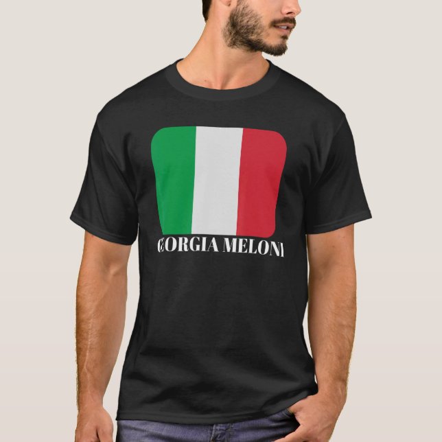Georgia Meloni - Italienska Hero Flagga T Shirt (Framsida)