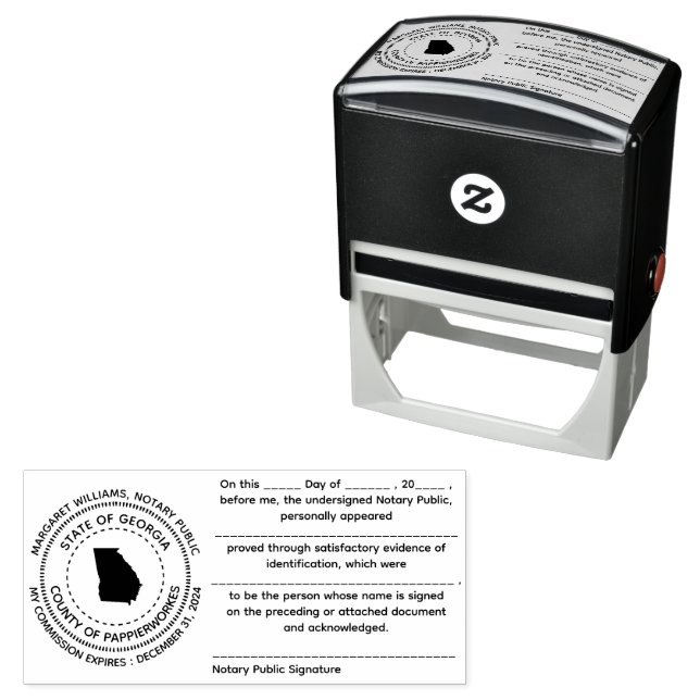 Georgia Notary Public Acknotation Frimärke Självfärgande Stämpel (In Situ)
