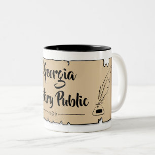 Georgia Notary Public Rulla Feather Quill Två-Tonad Mugg