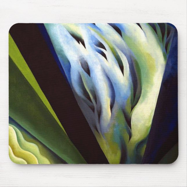 Georgia O Keeffe Blue och Grönt Music Musmatta (Framsidan)