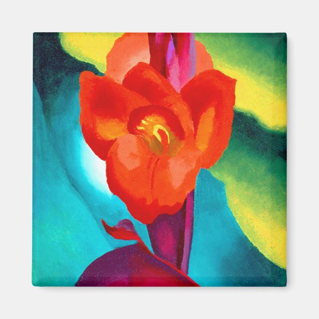 Georgia O Keeffe Red Canna Magnet (Framsidan)