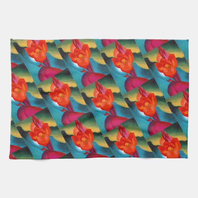 Georgia O'Keefe 1919 Red Canna Kökshandduk (Horisontell)