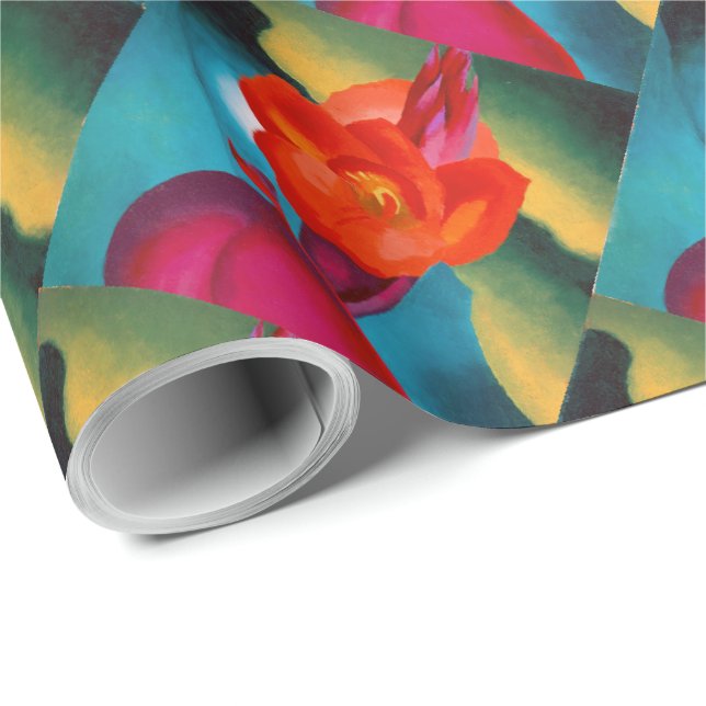 Georgia O'Keefe 1919 Red Canna Presentpapper (Rullad Hörn)