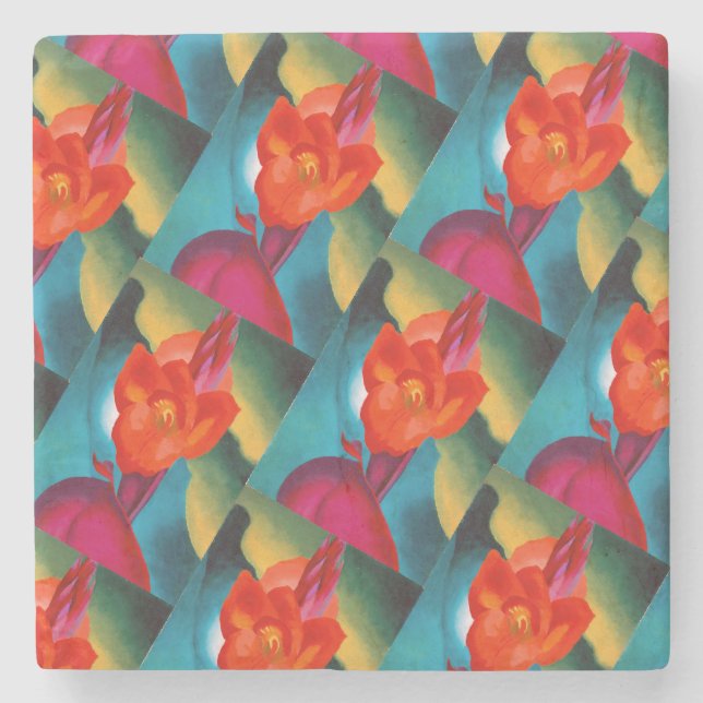 Georgia O'Keefe 1919 Red Canna Underlägg Sten (Framsidan)