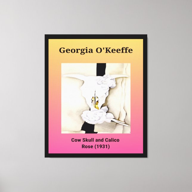 Georgia O'Keeffe: Cow Skull och Calico Ro (1931) Canvastryck (Framsida)