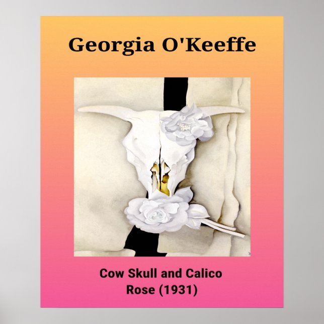 Georgia O'Keeffe: Cow Skull och Calico Ro (1931) Poster (Framsidan)