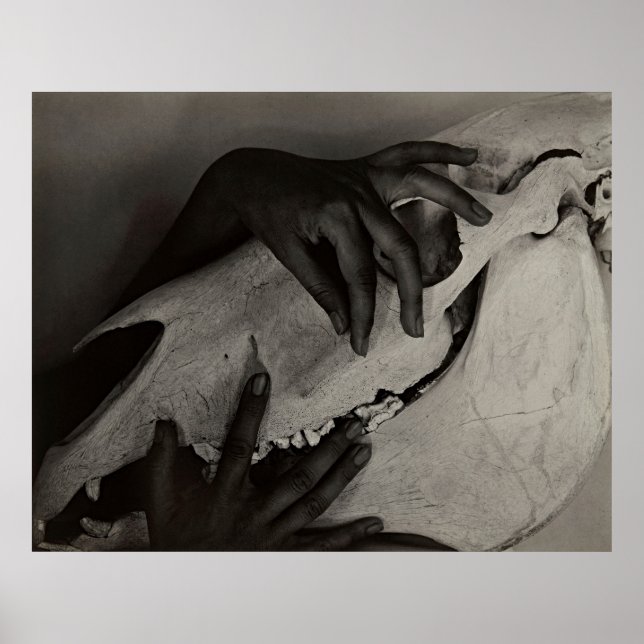 Georgia O'Keeffe Händer & Horse Skull - Modern kon Poster (Framsidan)