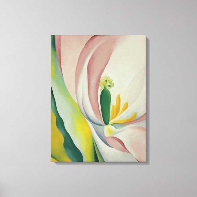 Georgia O'Keeffe - Rosa tulipe Canvastryck (Framsida)