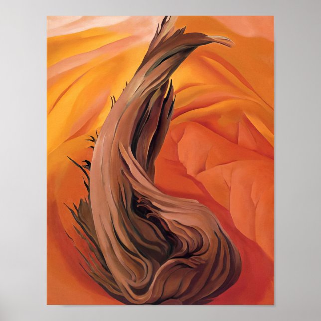 Georgia O'Keeffe - Stubbe i röda kullar - Precisio Poster (Framsidan)