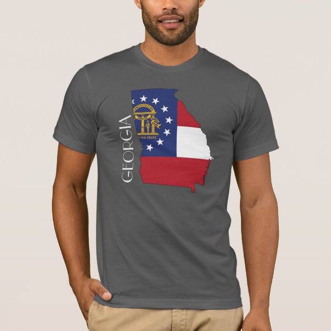 Georgia (påstå), Flagga-Karta skjorta Tee Shirt (Framsida)